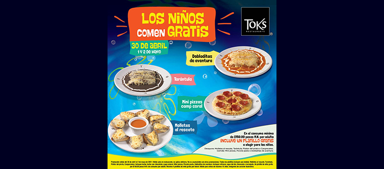 Restaurantes Toks celebrará a los niños en su día con platillos gratis